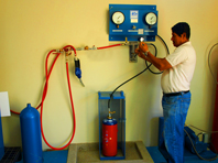 Hydrostatic testing of low pressure