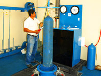 Hydrostatic testing of high pressure